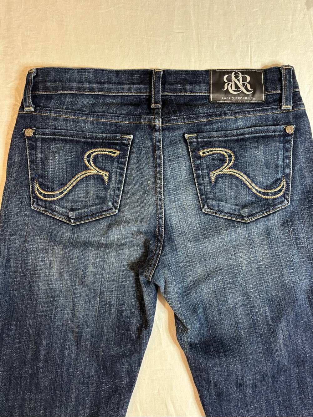 Rock & Republic Y2K Low Rise Straight Capri Jeans Dark Wash Size 28